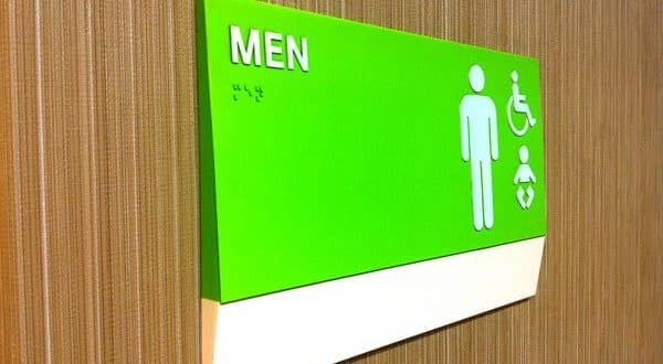 mens room photopolymer sign