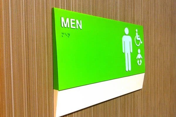 mens room photopolymer sign